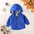 thumbnail image 2 of PINQI Toddler Boys Windbreaker Long Sleeve Casual Outerwear Kids Lightweight Zip Hooded Jacket Baby Cute Dust Coat with Pocket(Blue,4-5 Years), 2 of 9