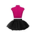 thumbnail image 2 of inlzdz Shiny Ballet Leotards for Girls Gymnastics Outfit Ballerina Tutu Dancer Outfits Skirts Set Hot Pink&Black 10, 2 of 5