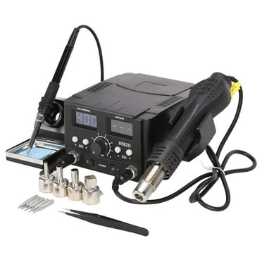 XylehR Soldering Iron Station with Hot Air Rework Station, 2 in 1 Digital SMD Hot Air Soldering Station, Electric Soldering Kit with 11pcs Soldering Iron Tips & Heat Gun