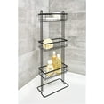 iDesign Matte Black 3-Tier Metal Bath Storage Holder, Corner Shower ...