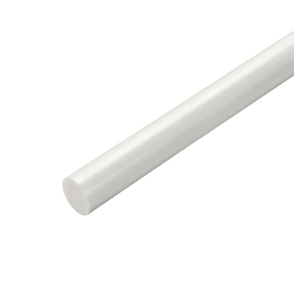 Unique Bargains Plastic Round Rod,3/8" Dia 20" Length, White FRP Fiberglass Round Rod Engineering Plastic Bar