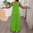 thumbnail image 5 of NTACZA Shift Summer Dresses for Women 2026 Plus Size Solid Maxi Crew Neck Loose Green, 5 of 6