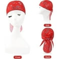 thumbnail image 6 of 4 Pcs Do Rag Skull Cap Camo Bandana Dew Rags for Men Sweat Wicking Beanie Hard Hat Liners for Cycling Motorcycle momma, 6 of 7