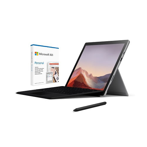 Microsoft Surface Pro 7 12.3&quot; Intel Core i5 8GB RAM 128GB SSD Platinum + Surface Pro Signature Type Cover Black+Surface Pen Charcoal+Microsoft 365 Personal 1 Year Subscription For 1 User