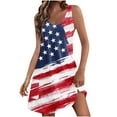 thumbnail image 2 of GERsome American Flag Star Striped Tank Mini Dress for Women Summer V Neck Dresses July 4th USA Flag T Shirts Dress, 2 of 6