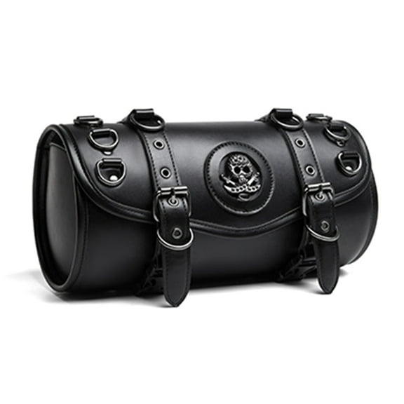 BIBABLYKE Punk Styles Motorcycle Storage Pouches Saddlebag PU Leather Tool Bag Suitable for Handlebar & Fork, Riders Daily Commute