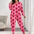 thumbnail image 5 of Tnhcen Women’s Plus Size Cozy Printed Pajamas Set Long Sleeve Button-Up Top Elastic Waist Pants Trendy Loungewear Set XL-5XL, 5 of 6