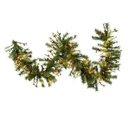 Vickerman 9' Mixed Country Pine Artificial Christmas Garland, Clear Dura-lit Incandescent Lights