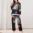 thumbnail image 2 of Honeii USA Bald Eagle print Women's Pajama Sets Long Sleeve Button Down Sleepwear Nightwear Soft Pjs Lounge Sets-Small, 2 of 7