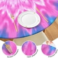 thumbnail image 4 of Pink Tie Dye Lotus Pattern Round Fitted Tablecloth with Elastic Edge,Dining Table Cover Waterproof,Outdoor Round Tablecloth for Camping,Dining,Indoor and Outdoor, 4 of 7