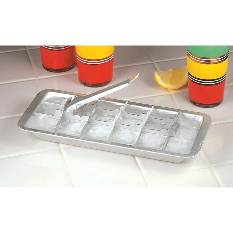 Metal ice cube tray with a release lever! : r/nostalgia