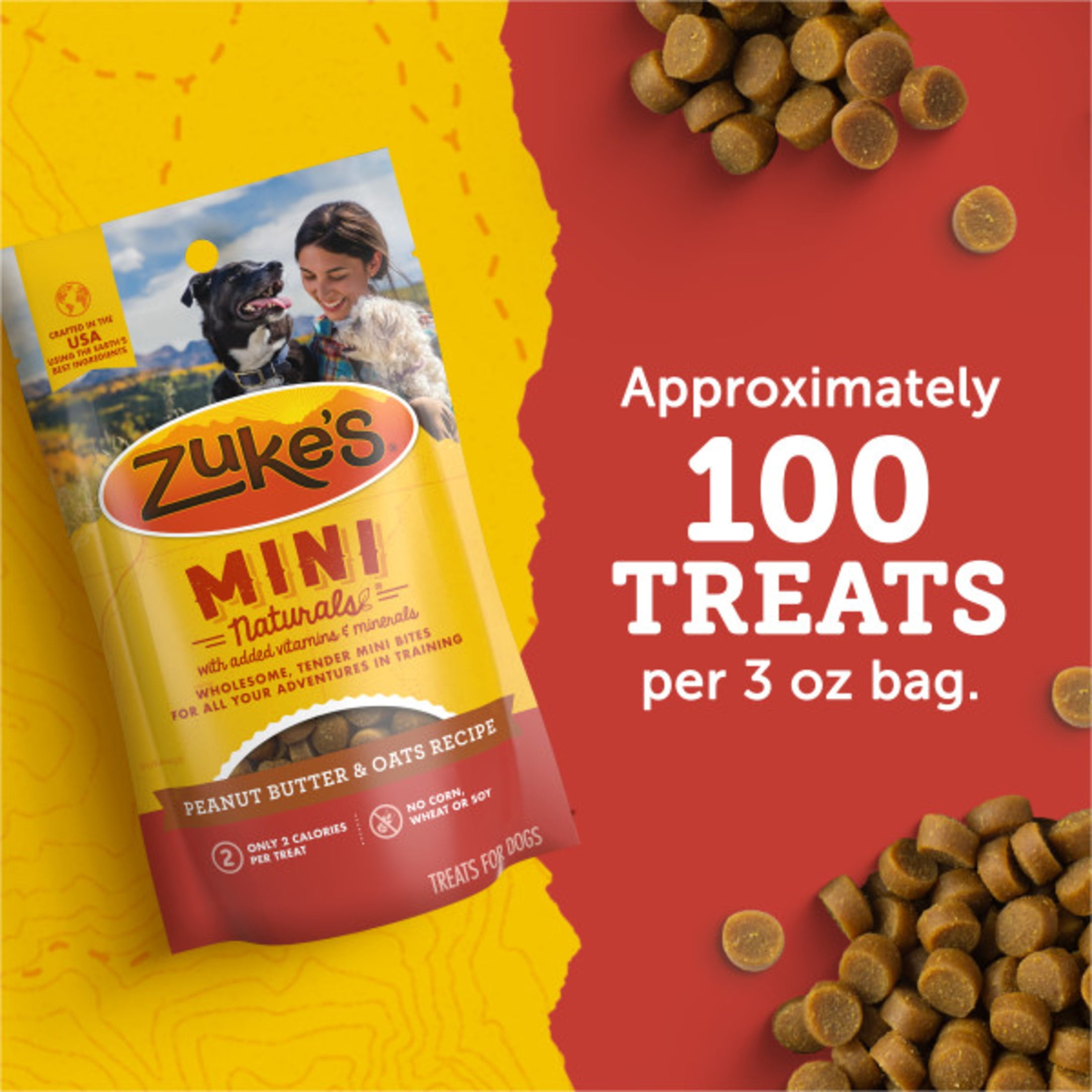 (6 pack) Zuke's Mini Naturals Soft Dog Training Treats, Peanut Butter Oats Recipe Tender Chews, 16 oz Pouch