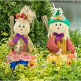thumbnail image 5 of Gardenised 26 Inch Outdoor Set Featuring Boy and Girl Garden Decoration Scarecrow, Seated on Hay Bales Perfect for Adding a Festive Touch to Your Halloween Decorations, Fall or All Time Season, 5 of 7