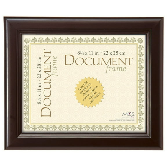 STEP Walnut-finish Pine Wood 8 5x11 Certificate frame from MCS - 8.5x11