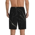 thumbnail image 3 of Kdxio Black Marble Texture Abstract Print Mens Sleep Shorts Bottoms Soft Comfy Pajama Wear Pants with Drawstring Pockets, 3 of 7