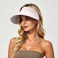 thumbnail image 2 of HONHUZH Summer Hats Womens Foldable Golf Sun Visor Hat UPF 50 Wide Brim Adjustable Summer Beach Cap, 2 of 6