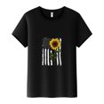 thumbnail image 3 of VgaVtl Womens Summer Tops Under $5 Short Sleeve Crew Neck Black T-Shirt Loose Casual Print Tops, 3 of 3