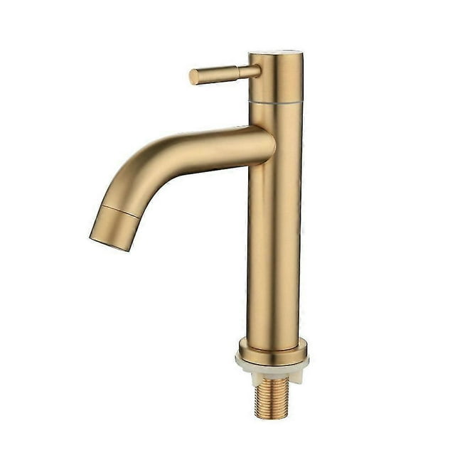 Grifo monomando para lavabo de baño, color dorado cepillado, 304, con agua fría y caliente, s202412241680