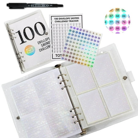 Blateno 100 Envelopes Money Saving Challenge Book - Fun Budget, Savings Challenges Budget Book, Budget Planner Book