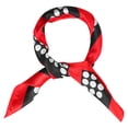thumbnail image 1 of Pañuelo con estampado de rayas de lunares rojos y negros, bufanda de cuello cuadrado para mujer, 1 of 6