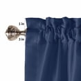 thumbnail image 4 of Navy Blue Kitchen Curtains and Valances Set, 3 Piece Kitchen Curtains Set 24 Inch Length, Modern Pure Navy Blue Rod Pocket Curtains Tier Farmhouse Window Curtains, 4 of 6