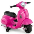 thumbnail image 1 of Costway Kids Ride on Motorcycle with Training Wheels Headlight Horn 6V Battery Pink, 1 of 9