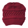 thumbnail image 2 of Gorro de moño alto desordenado para mujer con agujero para cola de caballo, gorro de calavera de esquí de punto cálido y moderno para invierno Sailing Electrónica, 2 of 2