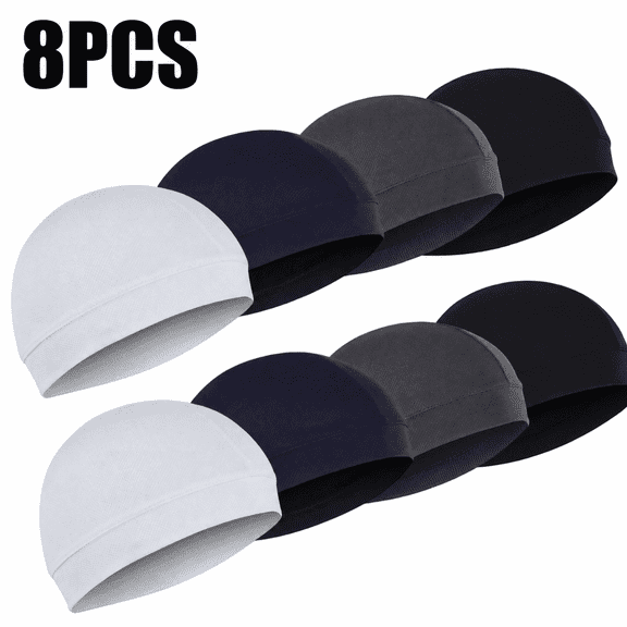 8 Pack Breathable Cooling Skull Cap,Quick Dry Sun Protection Moisture Wicking Helmet Liner for Motorcycle Cycling Running,Men Women