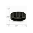 thumbnail image 2 of Black Titanium Notched 8mm Brushed and Polished Band Ring - Size 12.5, 2 of 2