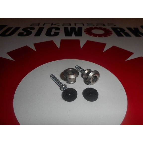 Buttons and Screws (2) For Dunlop Dual Design Strap Locks - VINTAGE NICKEL