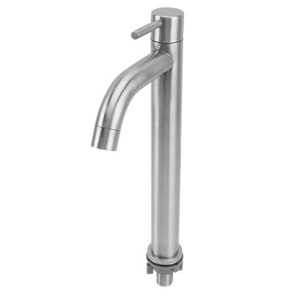 Cold Water Tap, Rustproof Bathroom Faucet Brushed Finish for Laundry Room Tall Bent,Tall Straight