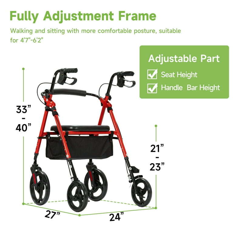 Waitor！！ ZENART Mobility Rollator Walker for Seniors Adult with