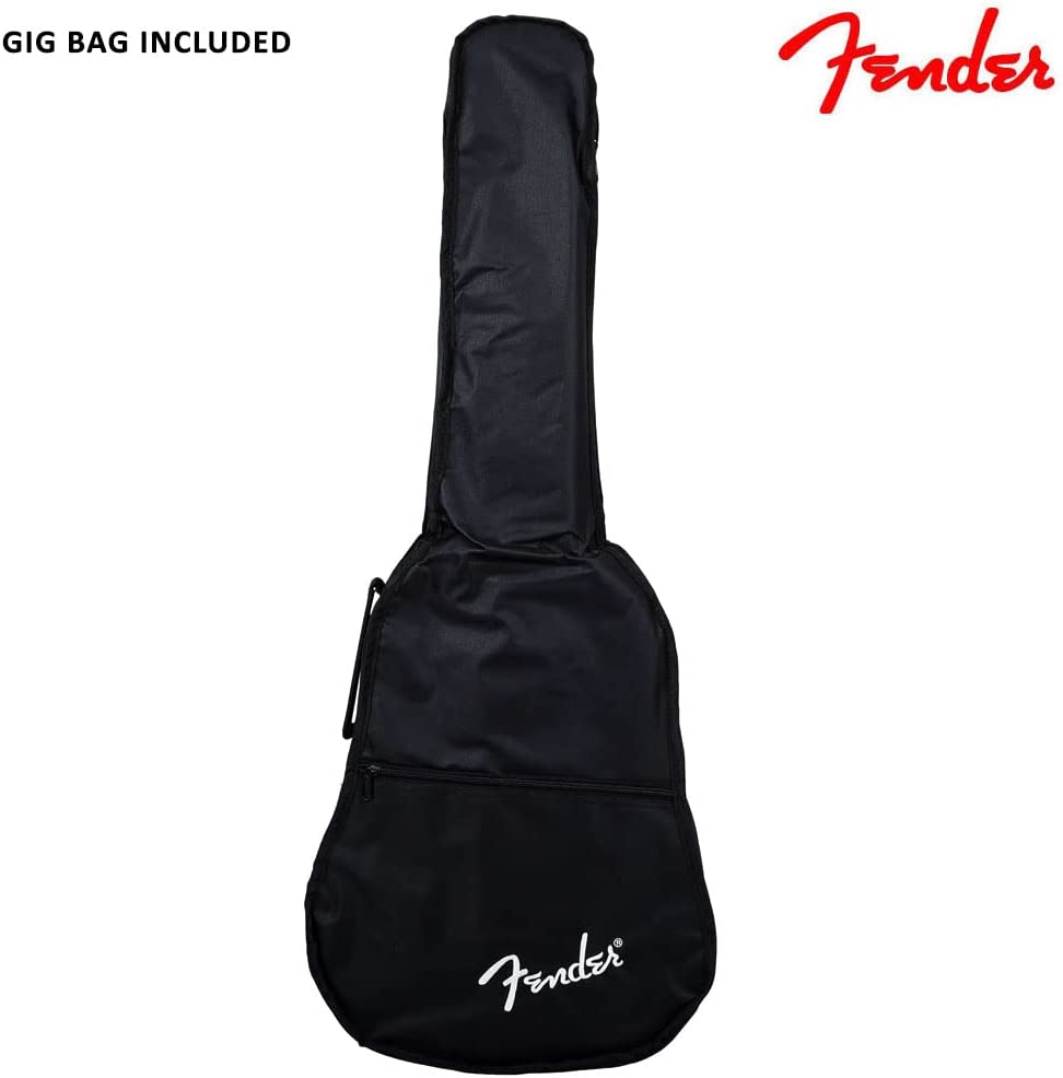 Fender Model FA-15 Silver 3/4 Size Steel Stringed Acoustic Guitar with Gig Bag