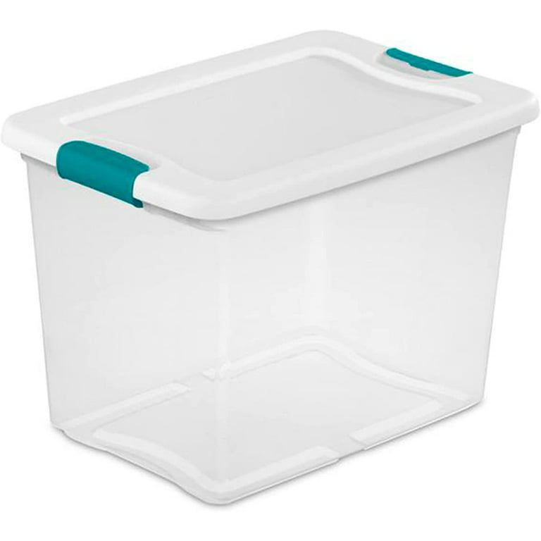 Citylife 8 Packs 5.3 QT Plastic Storage Bins with Latching Lids Clear  Storage Box with handle Stackable Stoage Containers for Organizing Snacks