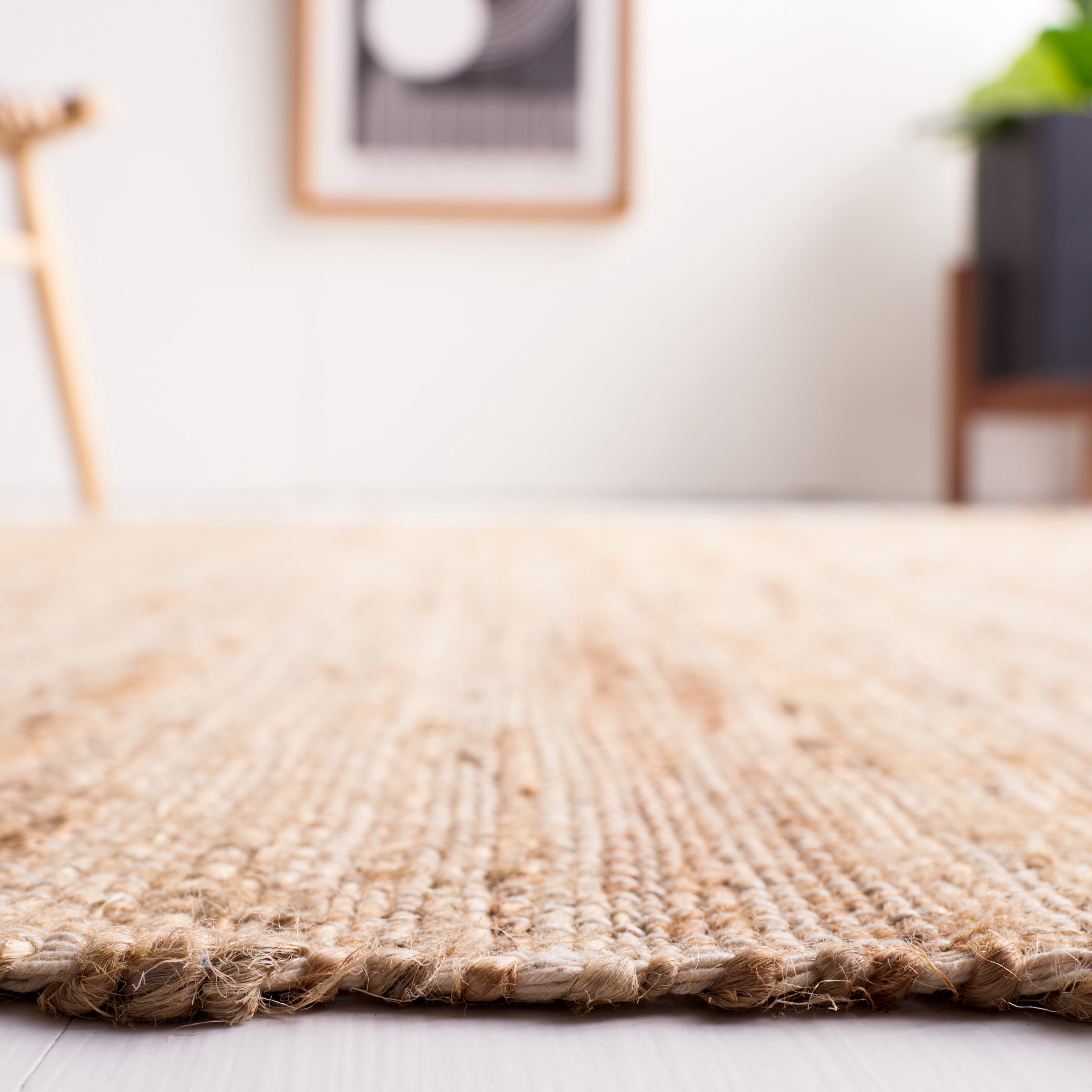 SAFAVIEH Natura Cathleen Solid Area Rug, Natural/Black, 5' x 8'