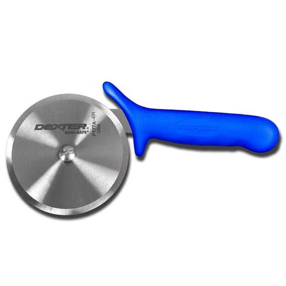 Dexter Cool Blue Basics Stainless Steel Pizza Cutter with Blue Polypropylene Handle - 4"Dia