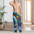thumbnail image 2 of Zufioo Stained Glass Ocean Wave Mens Pajama Pants Sleep & Lounge Pants Sleepwear Pants(Available in Big & Tall)-Small, 2 of 6