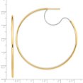 thumbnail image 4 of 14k Two-Tone Gold Hoop Earrings for Women, Large Round Lightweight Design with Yellow and White Polished Finish, Sleek Minimalist Style for Everyday or Dressy Wear, 4 of 6