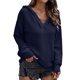 thumbnail image 1 of Gibobby Suéteres mujer, Suéter holgado de punto con cuello en V(Marina,CH), 1 of 5