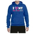 thumbnail image 2 of I Love My Boyfriend Tie Dye Pop Culture Unisex Graphic Hoodie Sweatshirt, Royal, 2XL, 2 of 3