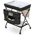 thumbnail image 1 of Topbuy Table à Langer Portable Pliante pour Nouveau-Né avec Roues Gris, 1 of 1