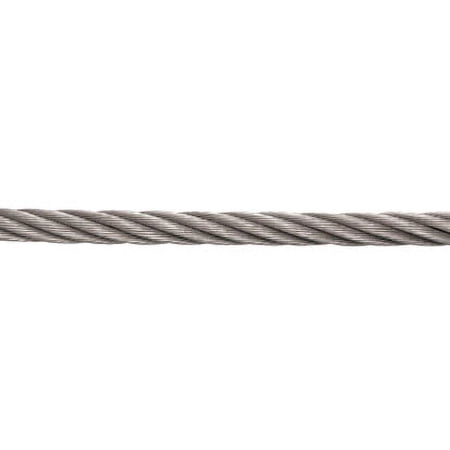 STAINLESS WIRE ROPE CABLE, 7 X 19, 1/2" CUTS, 316 SS (SOLD PER FOOT)