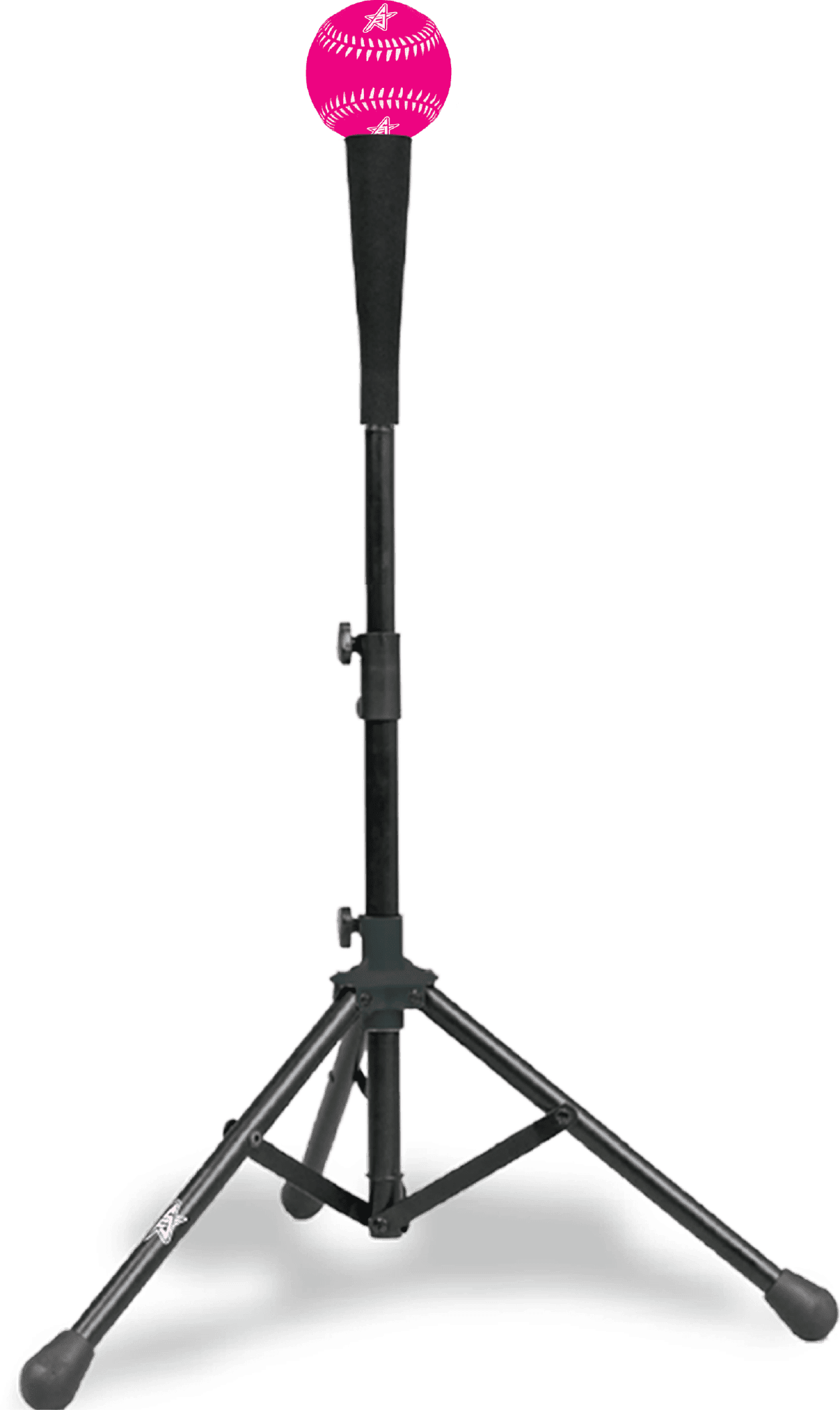 Future Stars Balle de Baseball en Caoutchouc - Rose avec Coutures Imprimées Blanches