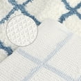 thumbnail image 4 of Unique Bargains Checkered Non Slip Bath Mats Soft Fluffy Absorbent Bathroom Rugs Blue 16" x 24", 4 of 6