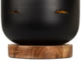 thumbnail image 4 of Northlight Iron and Foil Pillar Candle Holder with Wooden Base - 8.25" - Antiqued Black and Gold, 4 of 5
