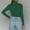 Green, variant on T Shirts For Women Long Sleeve Solid Color Tops High Neck Classic Tee Clothing 3Xl Orange