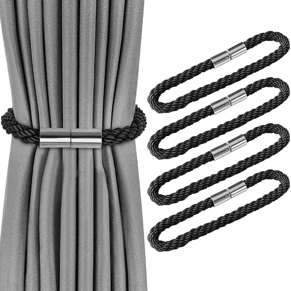4 Pcs Attaches Magnétiques pour Rideaux, Attaches de Rideaux pour Fenêtres Maison Bureau Extérieur Décoratif Style Européen pour Rideaux Épais