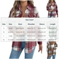 thumbnail image 3 of Ailaofu Womens Casual Plaid Flannel Shirts Jackets Long Sleeve Lapel Button Down Fuzzy Shacket Jacket, 3 of 7