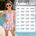 thumbnail image 5 of FOR U DESIGNS Girls One Piece Swimsuit with Skirt Comfortable Hawaiian Swimwear with Skirt Modest Beach Swim Dress 3-13 Years, Rabbit Lily Daisy, 5 of 7