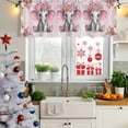 thumbnail image 6 of 2 Pack Valances for Windows, Pink Elephant Window Valances for Living Room/Bedroom/Bathroom, Cute Wildlife Animals Watercolor Flowers Light Filtering Kitchen Curtain Valance 60"W x18" L, 6 of 9